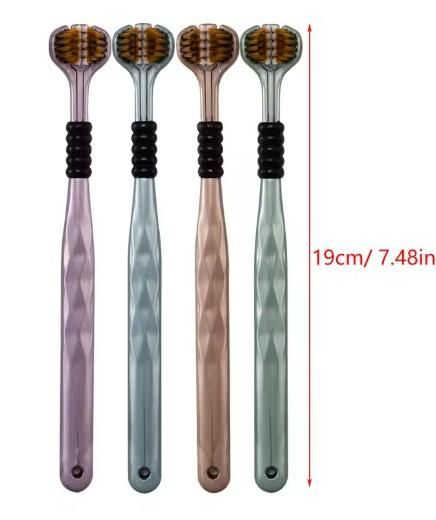 Set of four compact toothbrushes measuring 19cm designed as the best toothbrush for braces and sensitive gums